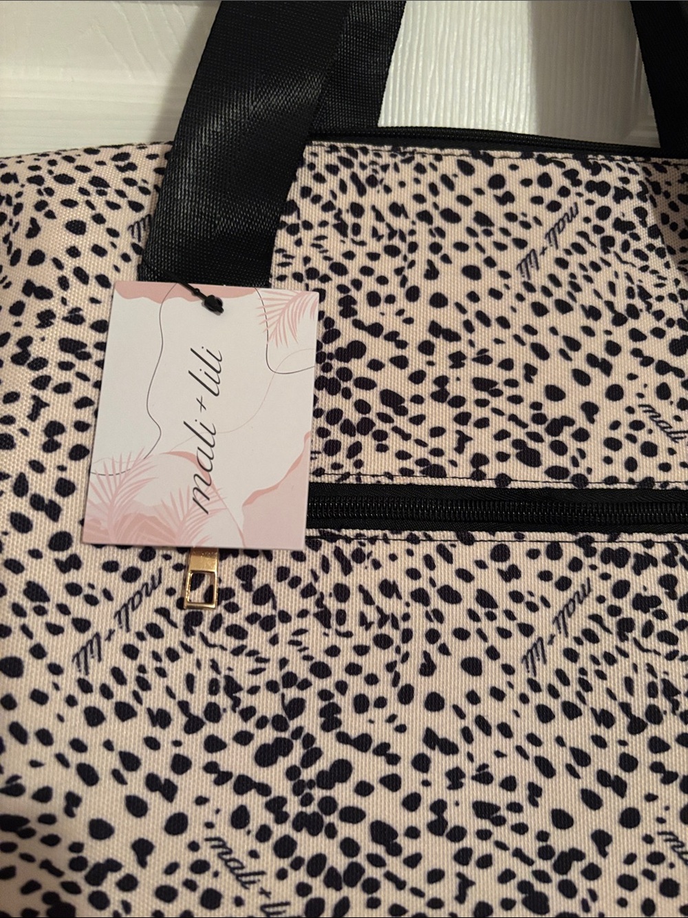 Mali & Lili Black Spotted Weekend Tote - Picture 2 of 3